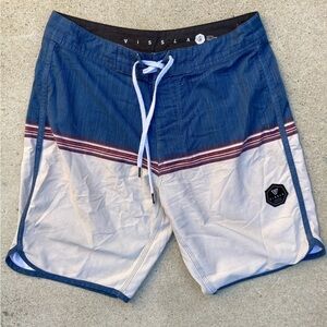 Men's Vissla Multicolor Upcycled Board Shorts 28 String Pocket Gym Beach Surf